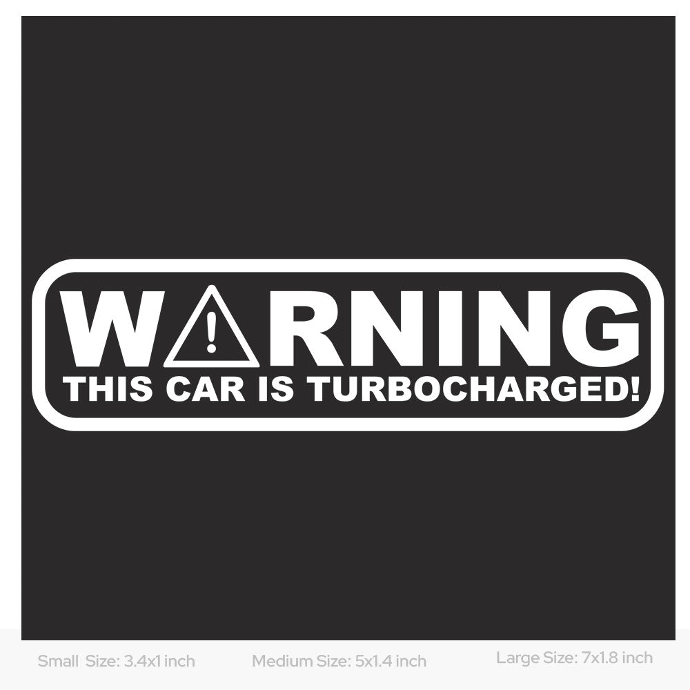 Turbocharged car decal sticker