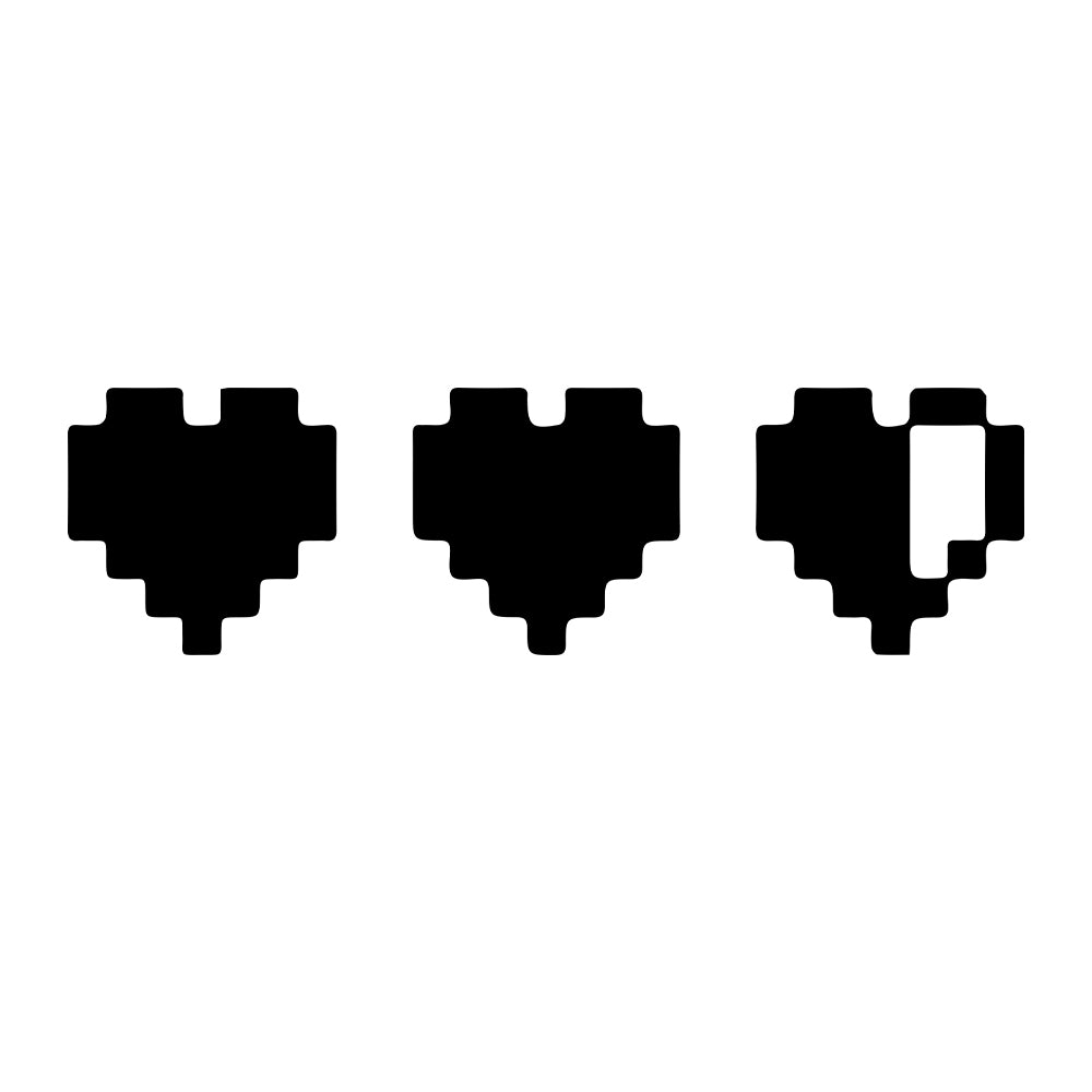 Pixel heart car decal