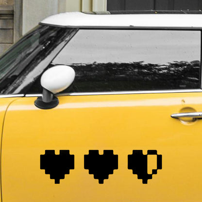 Pixel heart car decal