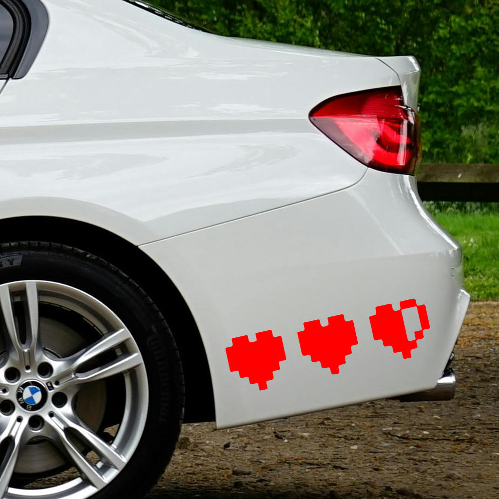 Pixel heart car decal