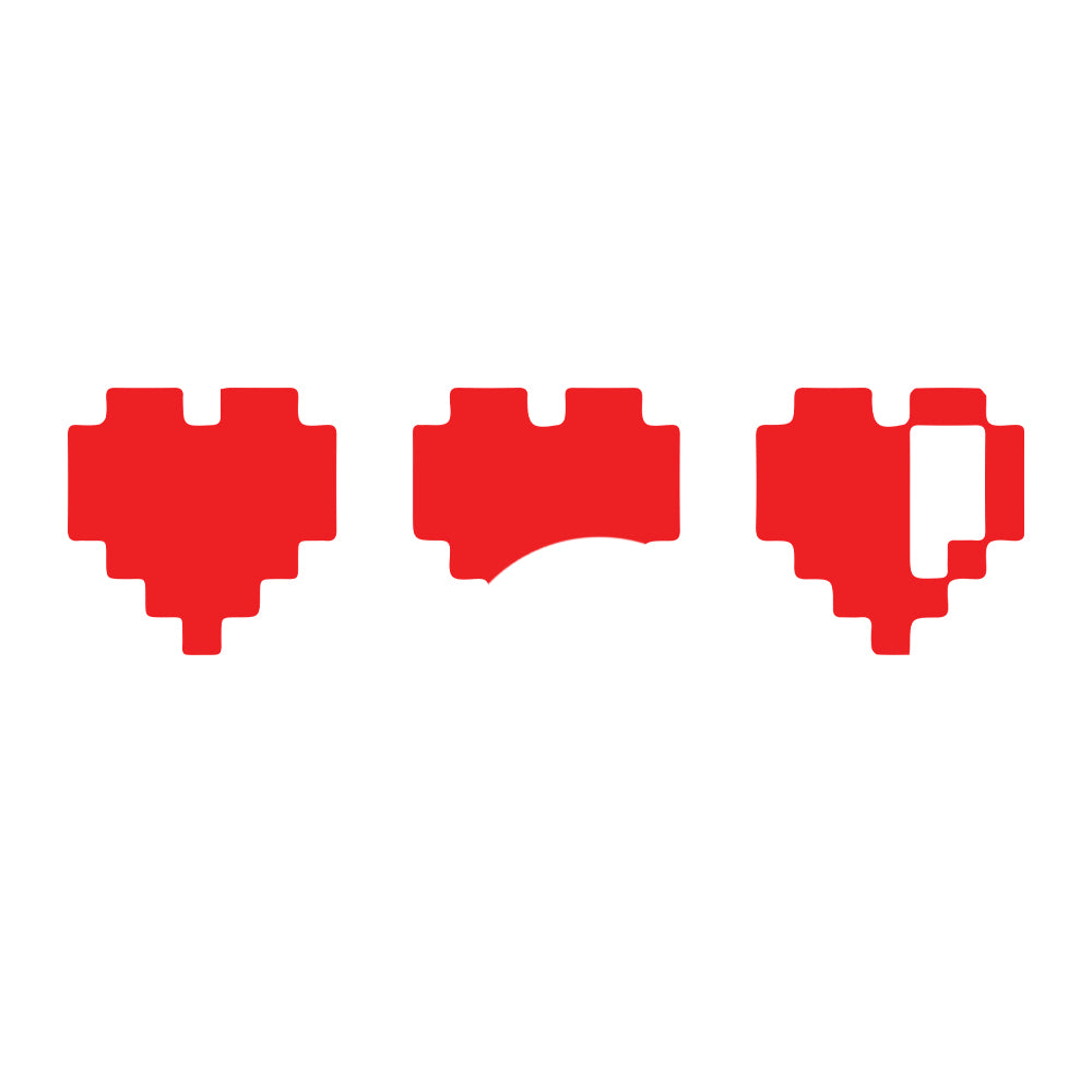 Pixel heart car decal