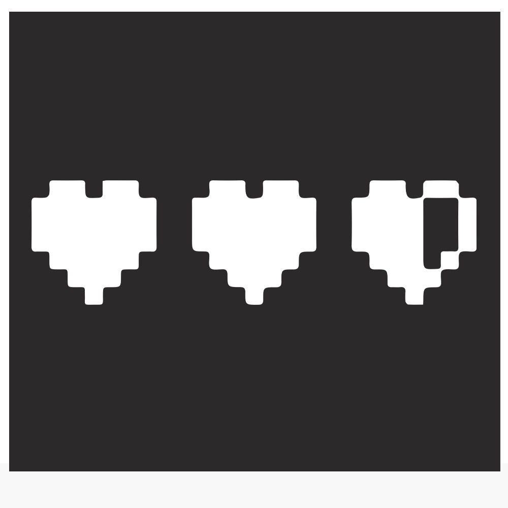 Pixel heart car decal