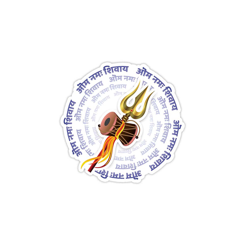 Om namah shivay round sticker