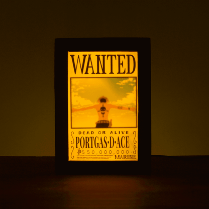 One Piece Wanted Poster Anime Glow Up Light box