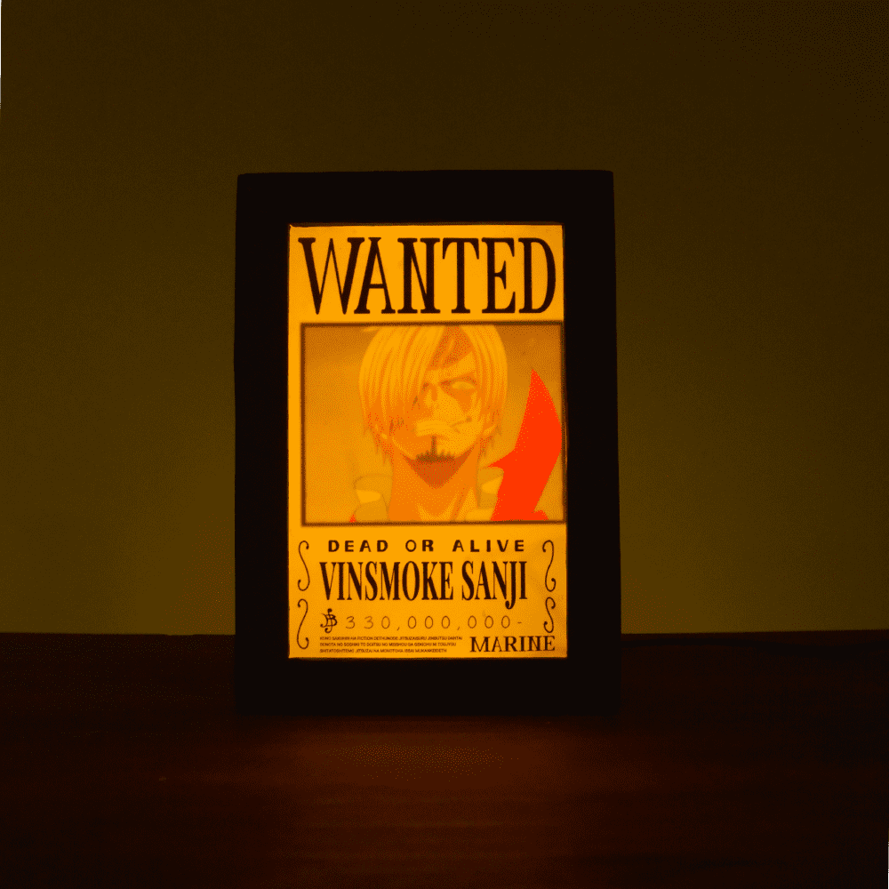 One Piece Wanted Poster Anime Glow Up Light box