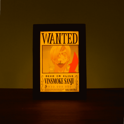 One Piece Wanted Poster Anime Glow Up Light box