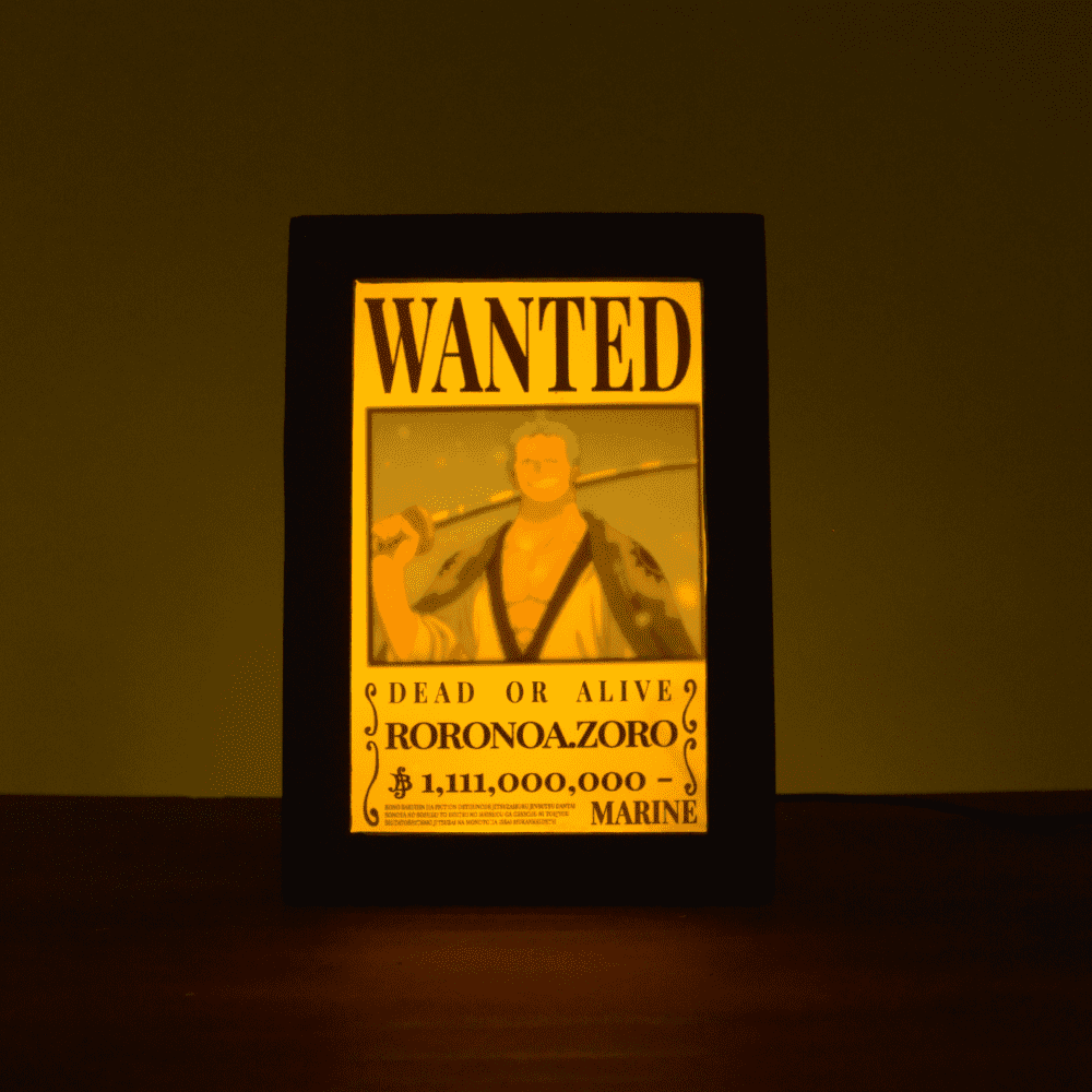 One Piece Wanted Poster Anime Glow Up Light box