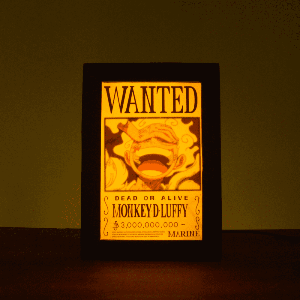 One Piece Wanted Poster Anime Glow Up Light box