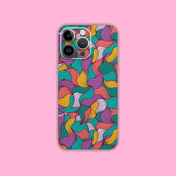 Colorful wavy pattern mobile skin