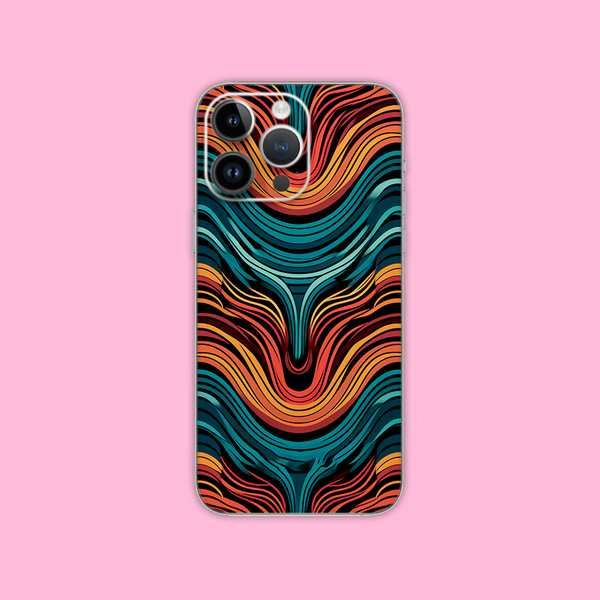 Abstract Colorful Waves Mobile Skin