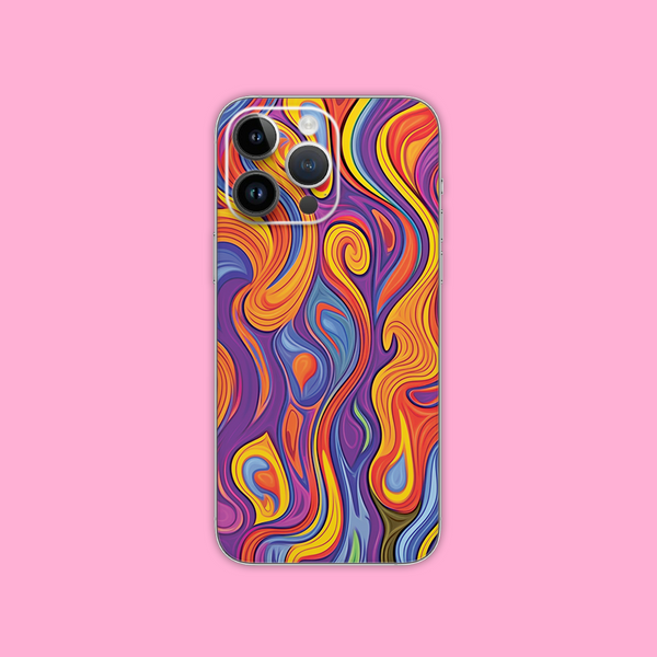 Colorful swirl pattern mobile skin