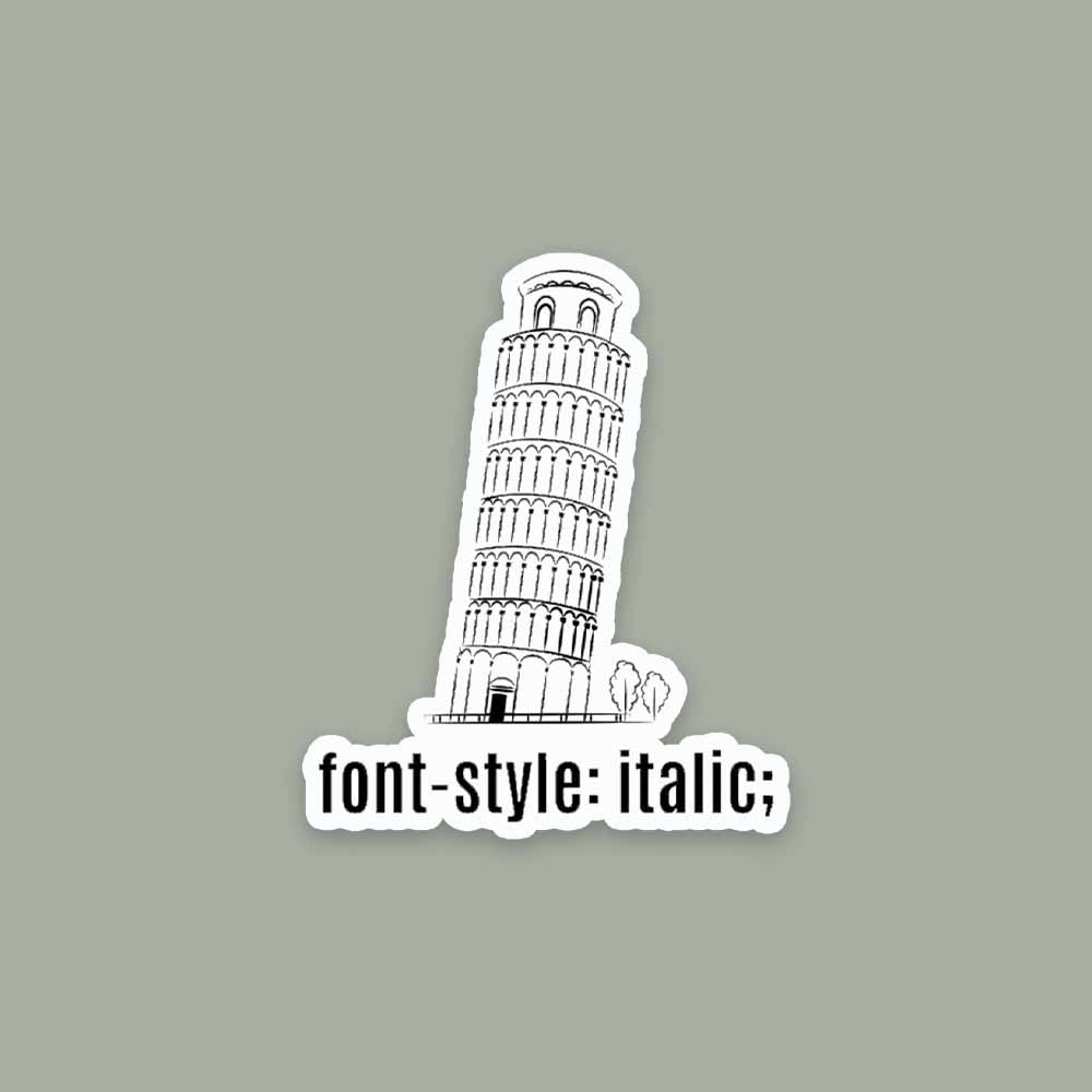 Italic Font sticker