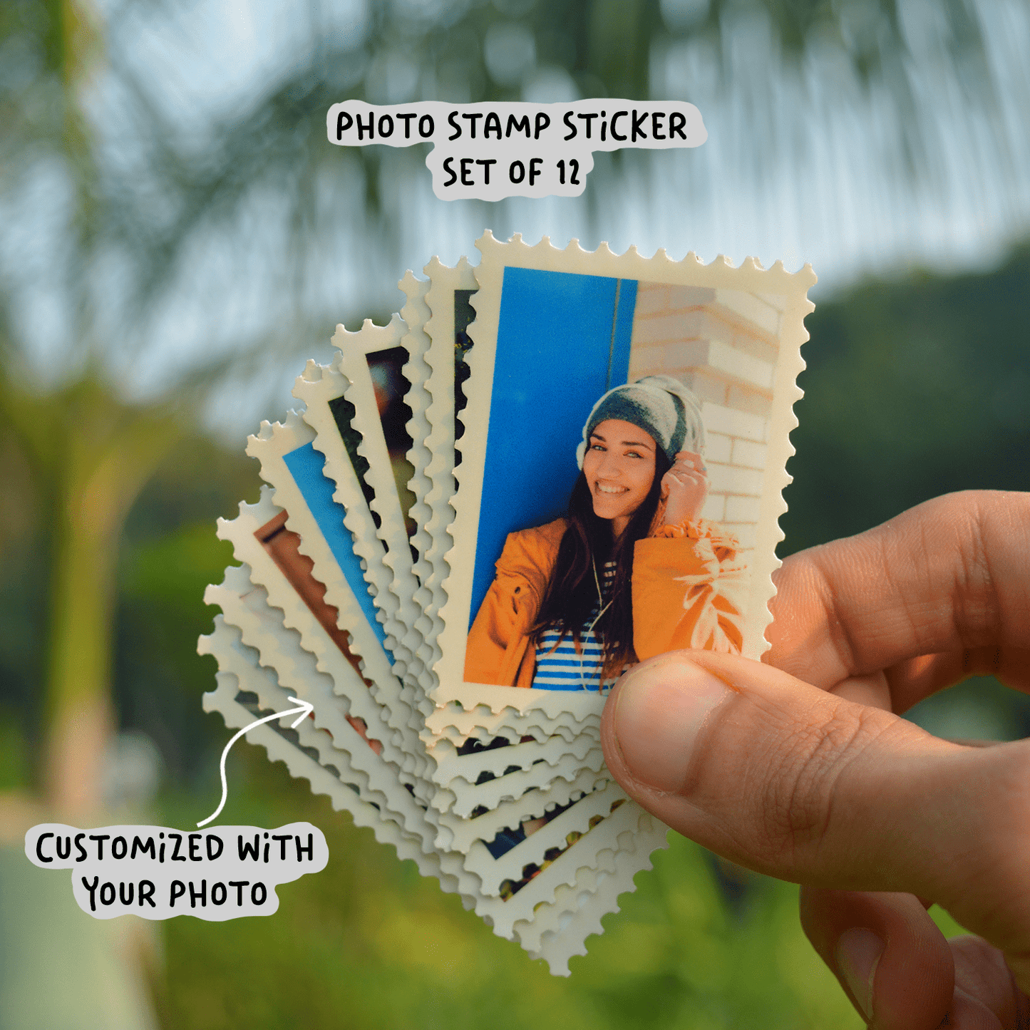 Personalized Photo Stamp Stickers Set of 12