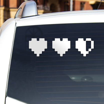 Pixel heart car decal