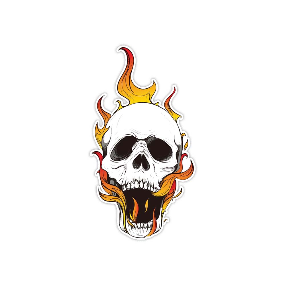 Flaming Skull sticker – Fantastick