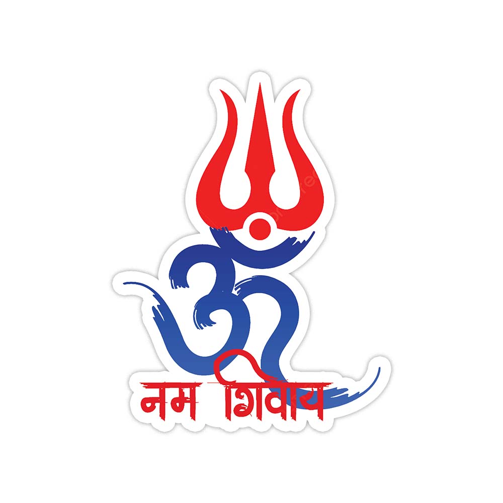 Om namah Shivay Trishul Sticker