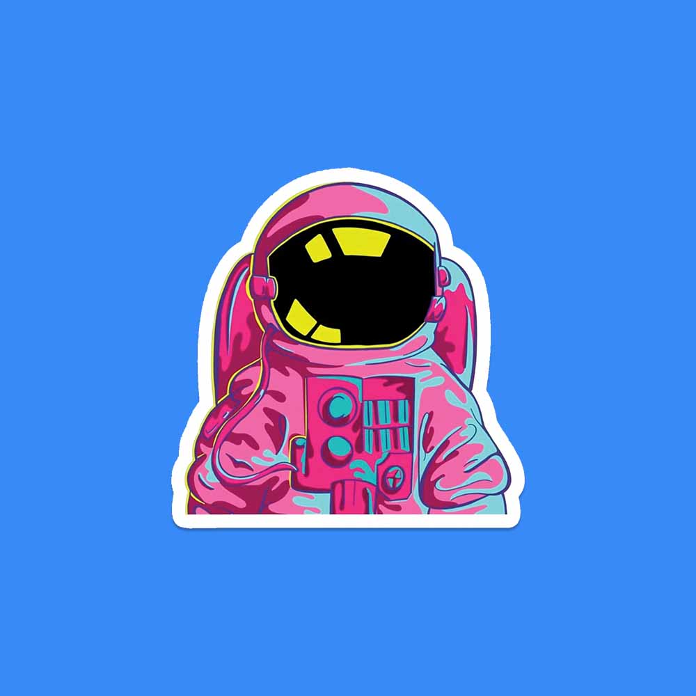 Pink astronaut sticker